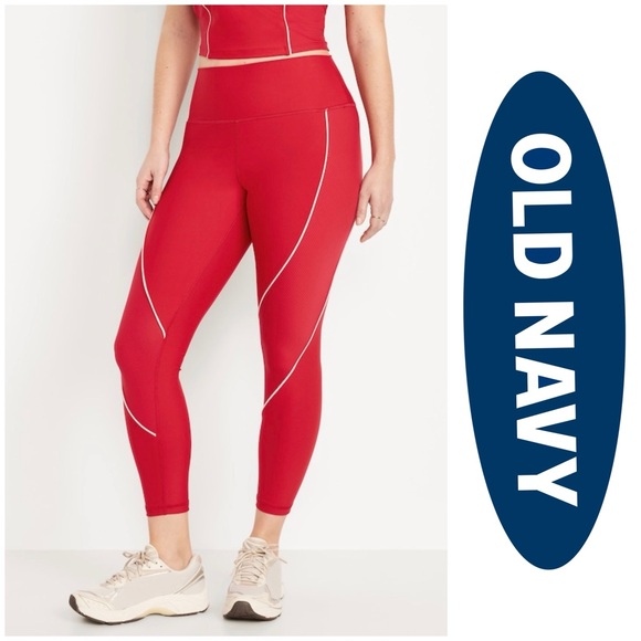 Old Navy Pants - Old Navy High-Waisted PowerSoft Rib Mix 7/8 Leggings NWT Gym Workout Active XXL